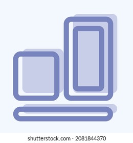 Icon Vertical Align Bottom - Two Tone Style,Simple illustration,Editable stroke,Design template vector, Good for prints, posters, advertisements, announcements, info graphics, etc.