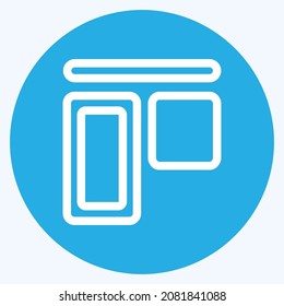 Icon Vertical Align Top - Blue Eyes Style,Simple illustration,Editable stroke,Design template vector, Good for prints, posters, advertisements, announcements, info graphics, etc.