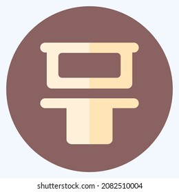 Icon Vertical Distribute Top - Flacher Stil, einfache Illustration, bearbeitbarer Strich, Design Template Vektor, Gut für Drucke, Plakate, Anzeigen, Ankündigungen, Infografiken, etc.
