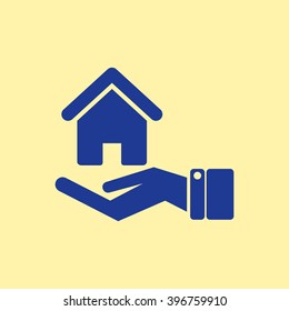 Icon of Very useful & Editable Safe & Protected home in Hand.