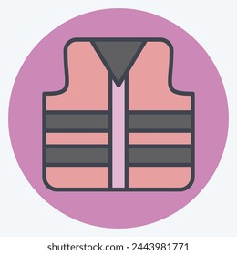 Icon Vest. related to Skating symbol. color mate style. simple design illustration