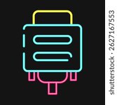 Icon vga. Computer components elements. Icon in neon style.