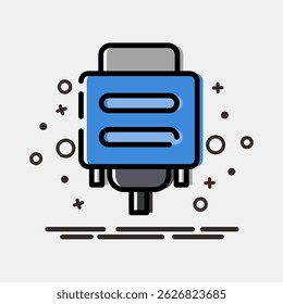 Icon vga. Computer components elements. Icon in MBE style.