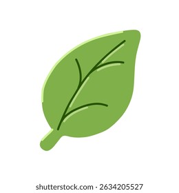 Icon of a vibrant Green Leaf symbolizing Nature along with Ecofriendly Themes as well as Ideas Vector illustration