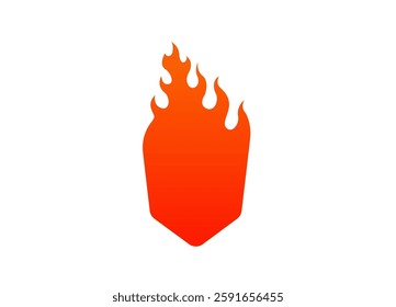 Icon with vibrant red and orange flame design signifying energy and intense fiery action.