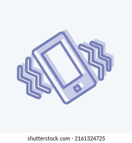 Icon Vibration mode. suitable for Mobile Apps symbol. two tone style. simple design editable. design template vector. simple symbol illustration