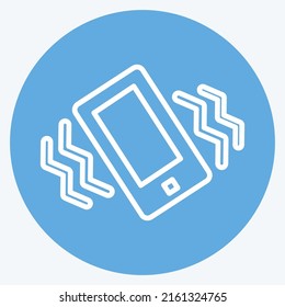 Icon Vibration mode. suitable for Mobile Apps symbol. blue eyes style. simple design editable. design template vector. simple symbol illustration