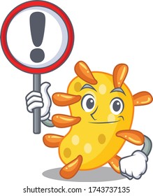 An icon of vibrio cartoon design style with a sign board