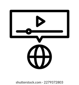icon video ad, advertising video, Live streaming, play. editable file and color