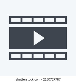 Icon Video  Animation. suitable for IT Services symbol. glyph style. simple design editable. design template vector. simple symbol illustration