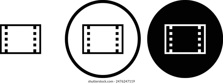 icon video black outline for web site design 
and mobile dark mode apps 
Vector illustration on a white background