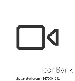 Icon video camera in black and white Illustration.