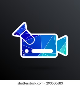icon video camera isolated footage square camcorder.