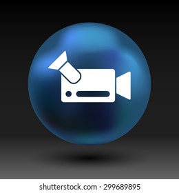 icon video camera isolated footage square camcorder.