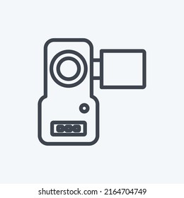 Cámara de vídeo de iconos. adecuado para el símbolo Educación. estilo de línea. diseño simple editable. vector de plantilla de diseño. ilustración de símbolo simple