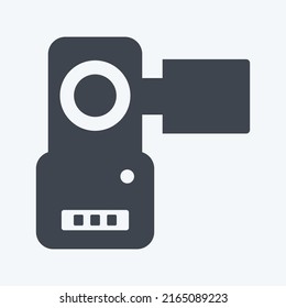 Icon Video Camera. suitable for Education symbol. glyph style. simple design editable. design template vector. simple symbol illustration