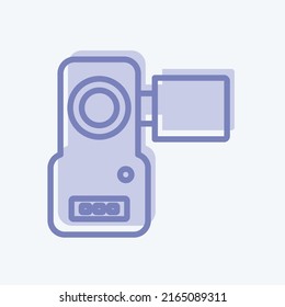 Cámara de vídeo de iconos. adecuado para el símbolo Educación. estilo de dos tonos. diseño simple editable. vector de plantilla de diseño. ilustración de símbolo simple