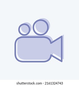 Icon Video Camera. suitable for Mobile Apps symbol. two tone style. simple design editable. design template vector. simple symbol illustration