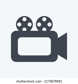 Icon Video Camera. suitable for Web Interface symbol. glyph style. simple design editable. design template vector. simple symbol illustration