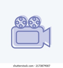 Icon Video Camera. suitable for Web Interface symbol. two tone style. simple design editable. design template vector. simple symbol illustration