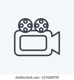 Icon Video Camera. suitable for Web Interface symbol. line style. simple design editable. design template vector. simple symbol illustration