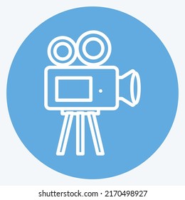 Icon Video Camera. suitable for Wedding symbol. blue eyes style. simple design editable. design template vector. simple symbol illustration