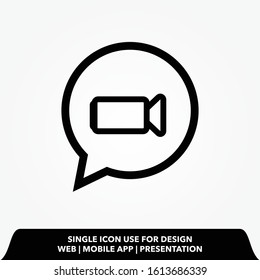 icon video chat sign icon design