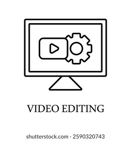 Icon a video editing, isolated against a clean background.