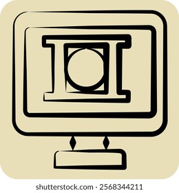 Icon Video Editing. related to Dropshipping symbol. hand drawn style. design editable