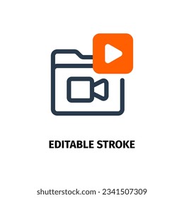 An icon for a video folder or media storage with multimedia content