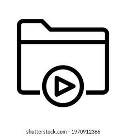 Icon Video Folder With Style Outline