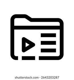 icon video folder with style outline