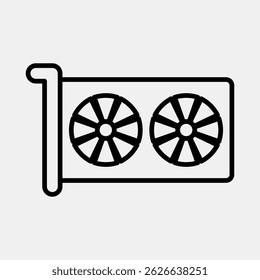 Icon video graphics. Computer components elements. Icon in line style.