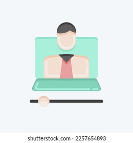 Icon Video Lesson. related to Education symbol. flat style. simple design editable. simple illustration