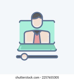 Icon Video Lesson. related to Education symbol. doodle style. simple design editable. simple illustration