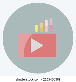 Icon Video Marketing. suitable for Education symbol. flat style. simple design editable. design template vector. simple symbol illustration