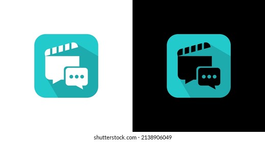 Icon Video Message Monogram Vector Template