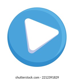 icon video play social media on white background