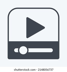 Icon Video Player. suitable for web interface symbol. glyph style. simple design editable. design template vector