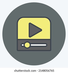 Icon Video Player. suitable for web interface symbol. color mate style. simple design editable. design template vector.