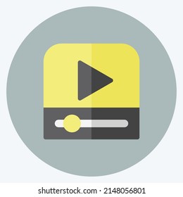 Icon Video Player. suitable for web interface symbol. flat style. simple design editable. design template vector.