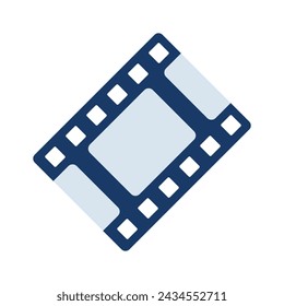 Icon of video reel in modern design style, reel with play symbol on it