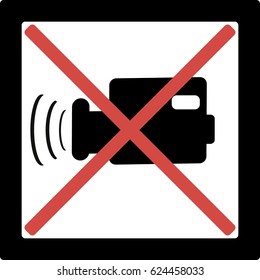 Icon. Video shooting. Observation. Video camera. Forbidden.