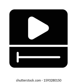 Icon video streaming in glyph style. vector illustration and editable stroke. Isolated on white background.