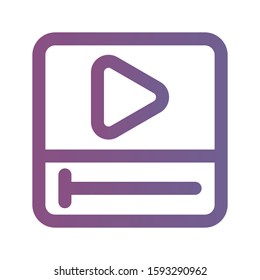 Icon video streaming in Lineal Gradient style. vector illustration and editable stroke. Isolated on white background.