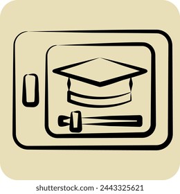 Icon Video Tutorial. related to Learning symbol. hand drawn style. simple design illustration