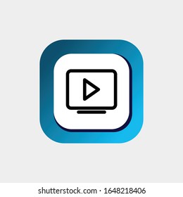 Icon Video Vektorillustration Line Art, Video Icon, Cinema