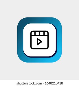 Icon Video Vector Line Art, Videos Icon, Cinema Icon
