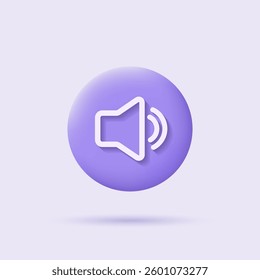 Icon Videocall. UI interface video chat. 3d buttons for online business webinar. Sound symbols. Vector illustration.