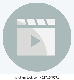 Icon Videos. suitable for Mobile Apps symbol. flat style. simple design editable. design template vector. simple symbol illustration